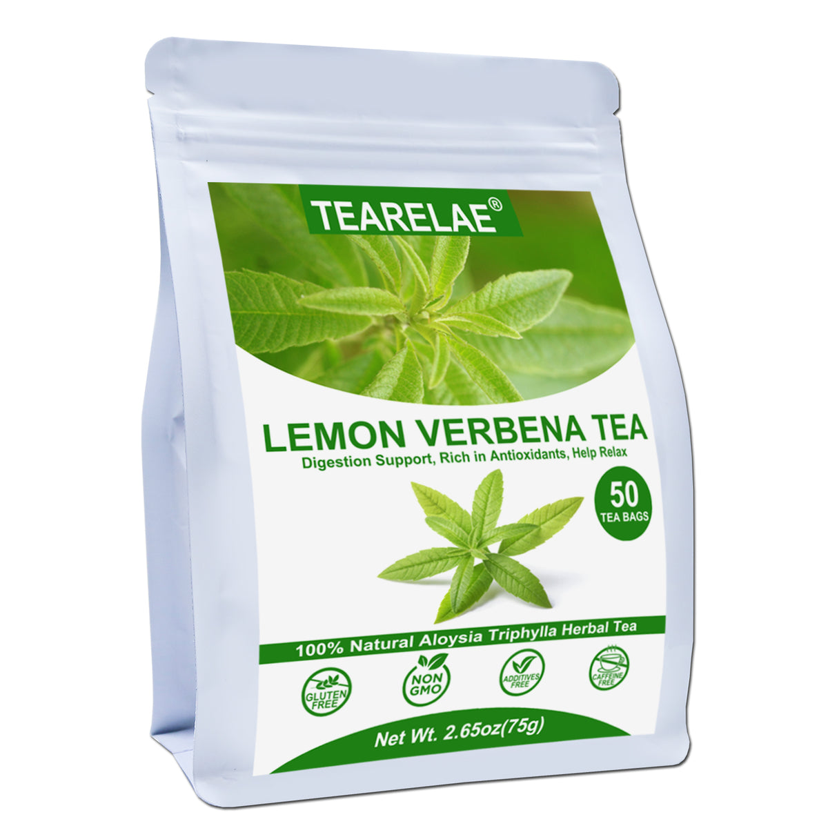 TEARELAE - Lemon Verbena Tea Bags - 1.5g x 50 Count - Natural Cut