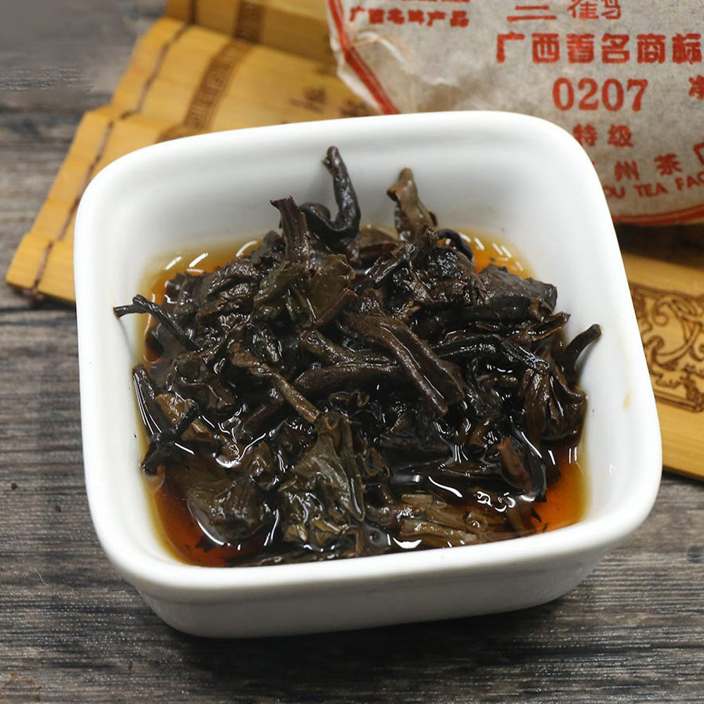 2014 GuangXi Sanhe Dark Tea "Liupao Tea Cake 0207" Premium Golden Flower Tea