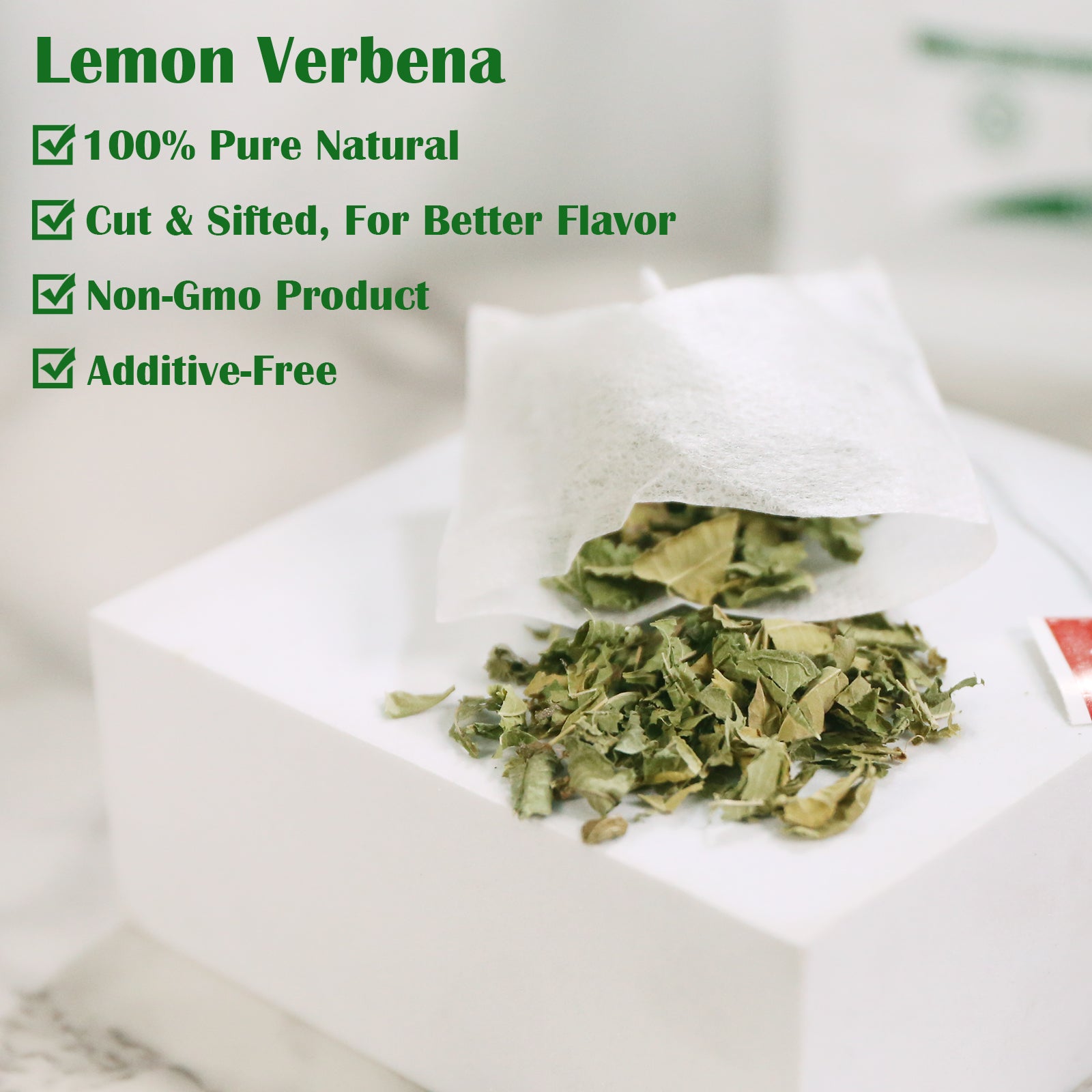 TEARELAE - Lemon Verbena Tea Bags - 1.5g x 50 Count - Natural Cut & Sifted Lemon Tea - Non-GMO - Caffeine-free - Cedron - Verbena Tea For Digestion Support & Calming