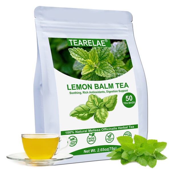 TEARELAE - Lemon Balm Tea Bag - 1.5g X 50 Count - Pure Natural Dried Lemon Balm Herb - Premium Lemon Balm Leaf for Calming and Digestion Support - Caffeine-free - Non-GMO