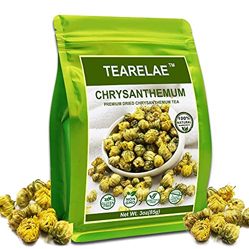 TEARELAE - Premium Dried Chrysanthemum Tea - [5A] Top Grade - Natural Chinese Chrysanthemum Tai Ju - Refreshing Floral Fragrance - Herbal Loose Leaf Tea - 3oz/85g