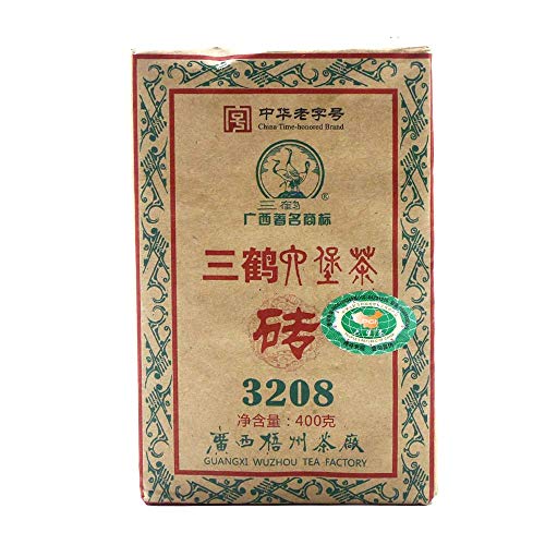 2012 Sanhe 3208 Liupao Tea Brick Dark Tea Chinese Golden Flower Tea 400g