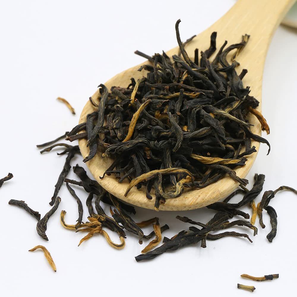 Chinese Tea Fujian Black Tea Loose Leaf Premium Golden Monkey Tea Loose Black Tea Gentle Fruit Aroma Loose Leaf Black Tea 4oz/113g