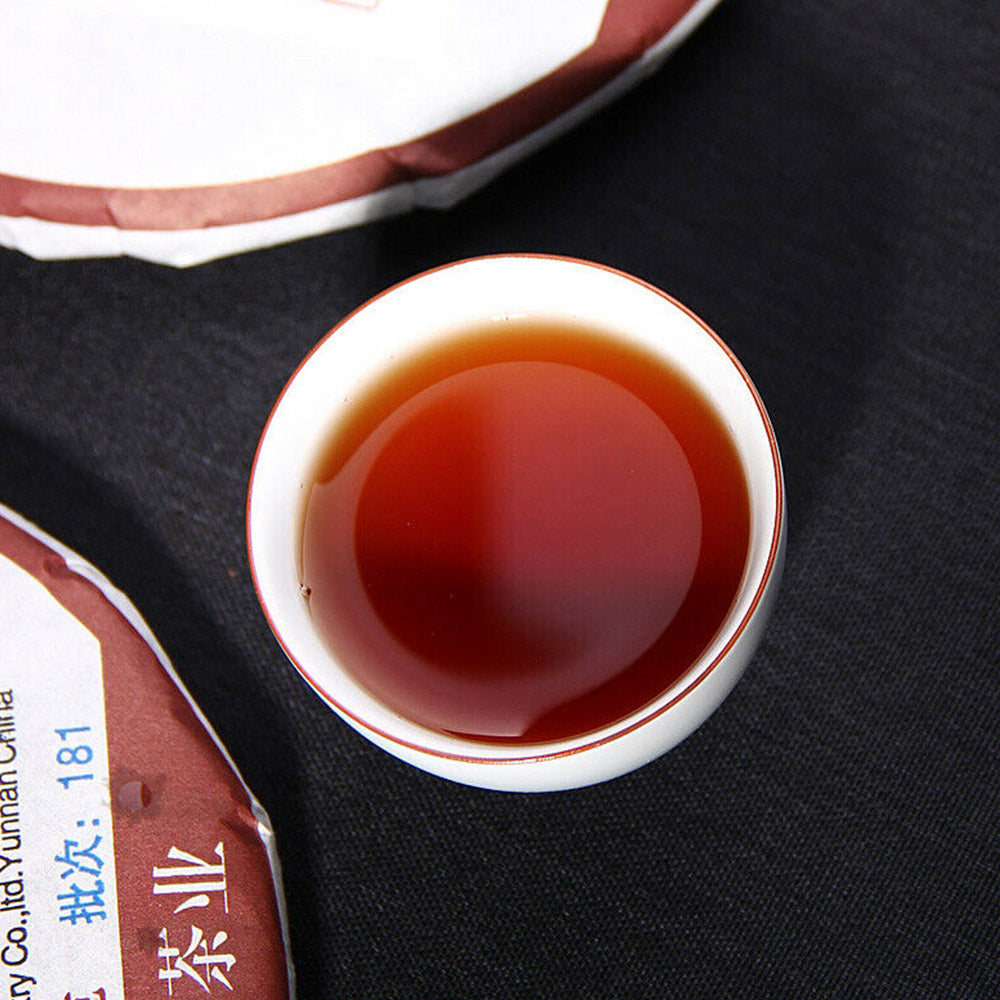 Haiwan 2018 Shu Pu-erh Tea 7578 Menghai Tea Area Batch 181 Classic Ripe Pu-erh Tea Cake 357g