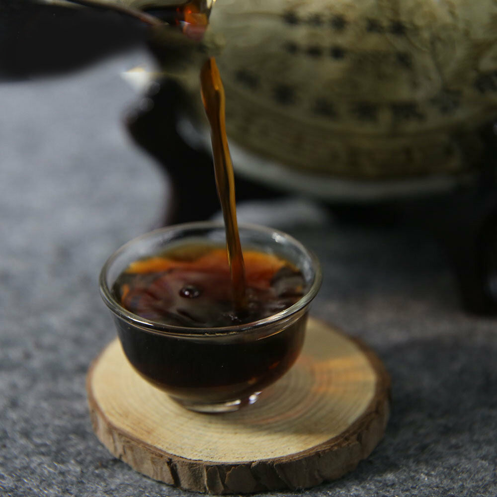 TuLin 2011 Ripe Pu-erh Tea "Ancient Tree Round Tea Cake" Five-Year Old Material Shu Pu-erh Tea 357g