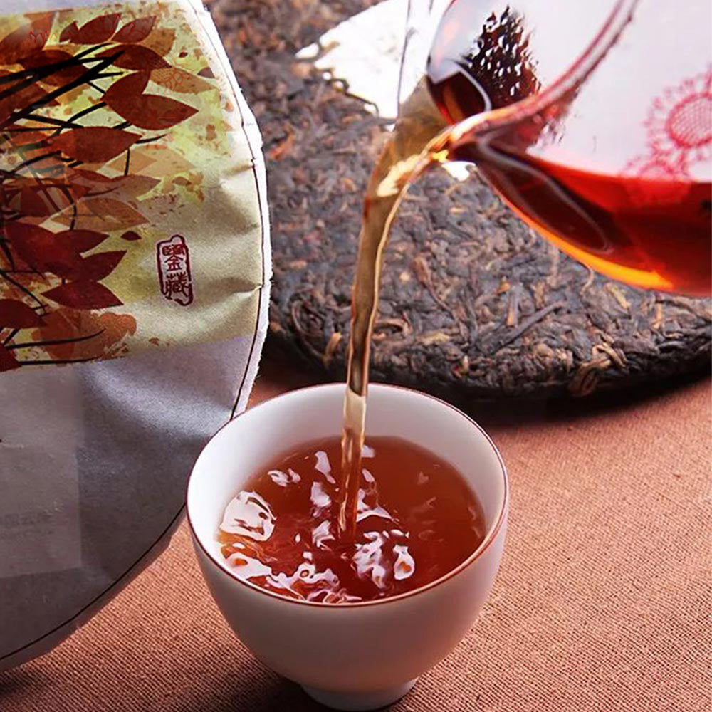 Haiwan 2017 Shu Pu-erh Tea "Hu Po Chun" Menghai Tea Area Ripe Pu-erh Tea Cake 357g