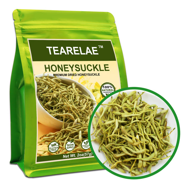 TEARELAE - Dried Honeysuckle Tea - 2oz/57g Top Grade - 100% Natural Herbal Tea - Pure Natural Honeysuckle flowers Jin Yin Hua - Help Boost Immunity