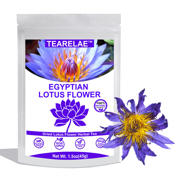 TEARELAE - Premium Egyptian Lotus Herb Whole Flower - 1.5 oz/45g - Premium Dried Lotus Herbal Tea - Non-GMO - Caffeine-free - Improve Sleep Quality